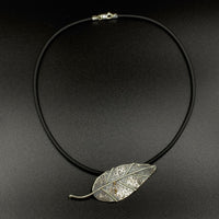 Leaf with Butterfly Eggs Necklace